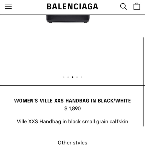 Balenciaga Ville XXS Black and White Small Grain Calfskin - Picture 7 of 8